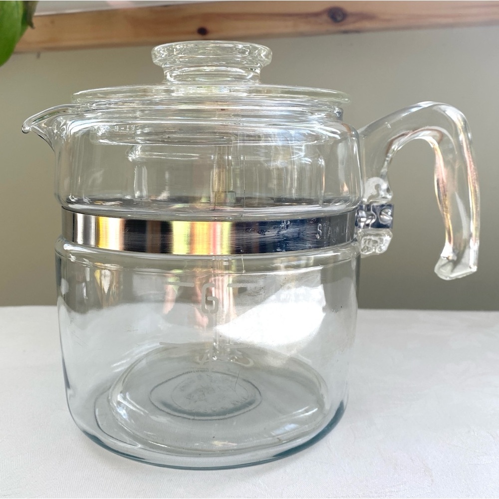 Pyrex Flameware 6 cup Percolator 7756-B Vintage 1950s